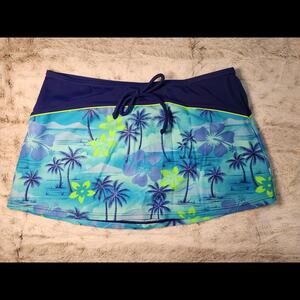 Blue and green sparkly shimmer Swim Skirt Coverup Girls Size 14